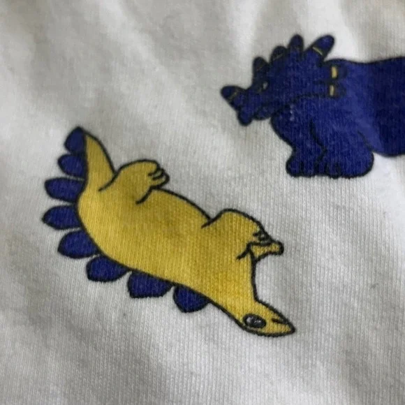 Vintage Driving Force Kids Dinosaur Print Turtleneck Shirt White Cotton Size 5** - Picture 7 of 12